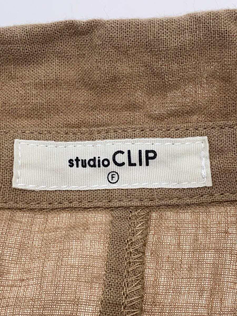 studio CLIP◆スタディオクリップ/CL228005-1/半袖ワンピース/FREE/リネン/ベージュ/無地_画像3