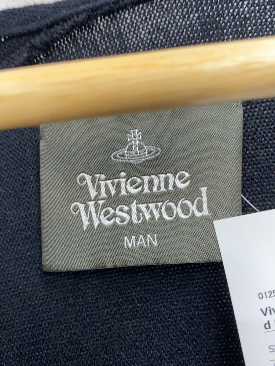 Vivienne Westwood MAN◆オーブ刺繍/スリットカーディガン(薄手)/FREE/コットン/BLK/無地_画像3