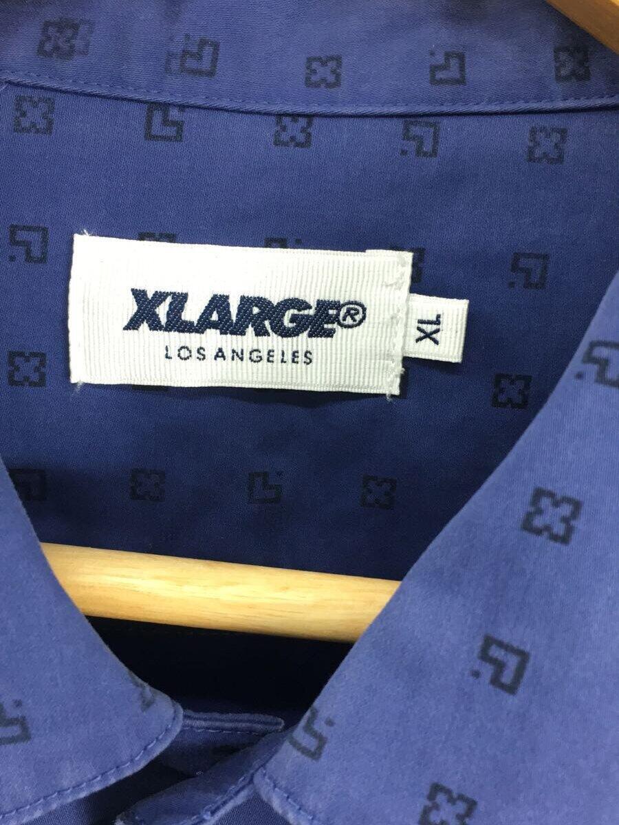 X-LARGE◆半袖シャツ/XL/コットン/BLU/総柄/01162404/エクストララージ/ブルー_画像3