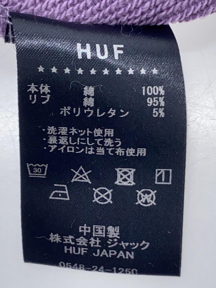 HUF◆スウェット/ハーフジップ/L/コットン/パープル_画像4