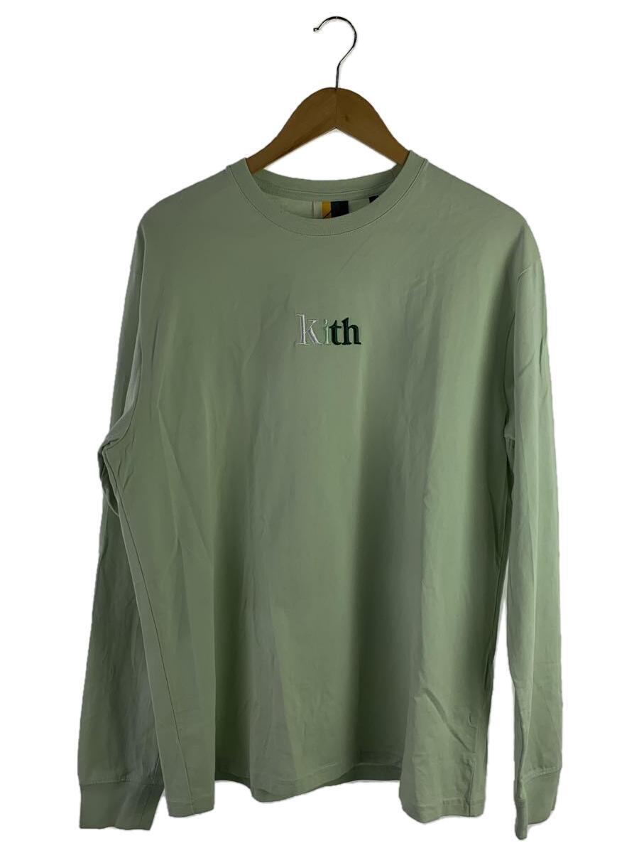 KITH◆LS Serif T-Shirt_セリフTシャツ/L/コットン/GRN/21-070-060-0021-2-0