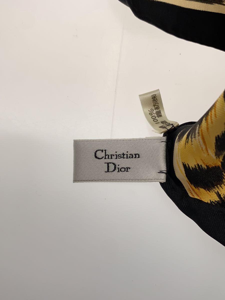 Christian Dior◆スカーフ/シルク/BLK/レオパード/レディース_画像3