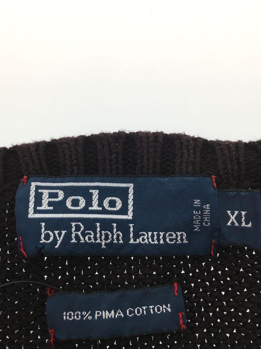 POLO RALPH LAUREN◆セーター(厚手)/L/コットン/BRW_画像3