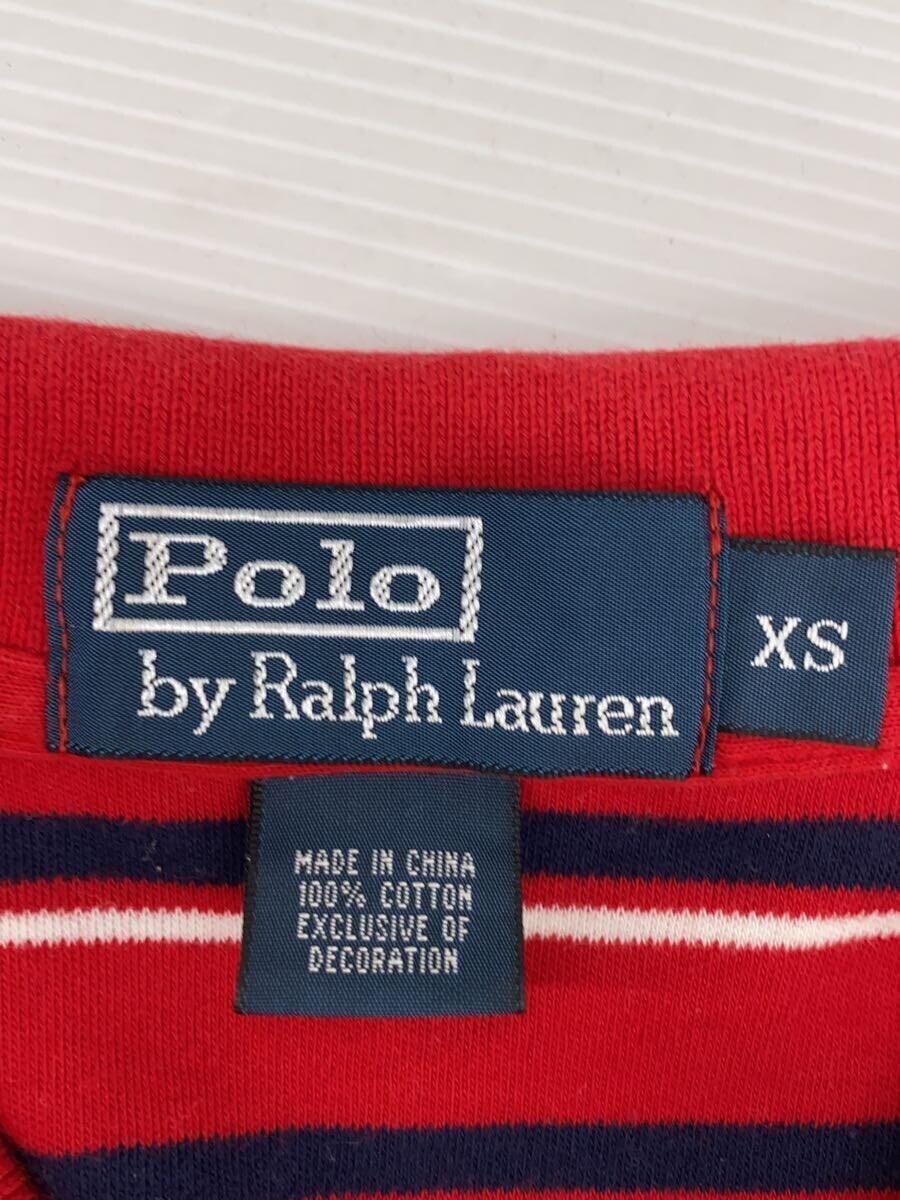 POLO RALPH LAUREN◆ポロシャツ/XS/コットン/RED/ボーダー_画像3