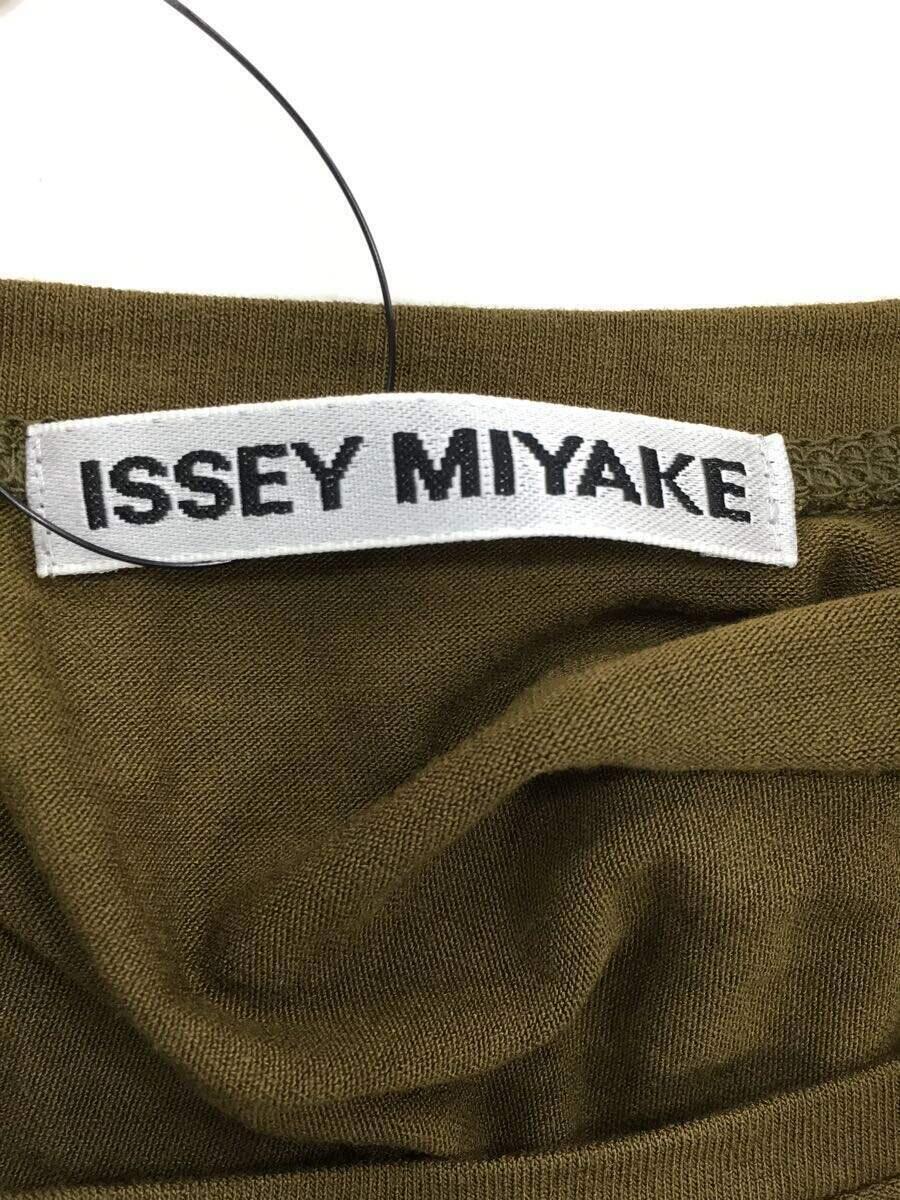 ISSEY MIYAKE◆イッセイミヤケ/10SS/ノースリーブブラウス/2/ポリエステル/カーキ/IM01JK089_画像3