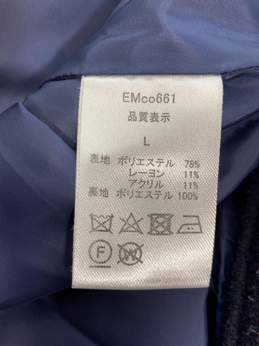 EMMA CLOTHES◆コート/L/ポリエステル/EMco661/羽織/ネイビー/紺/_画像4