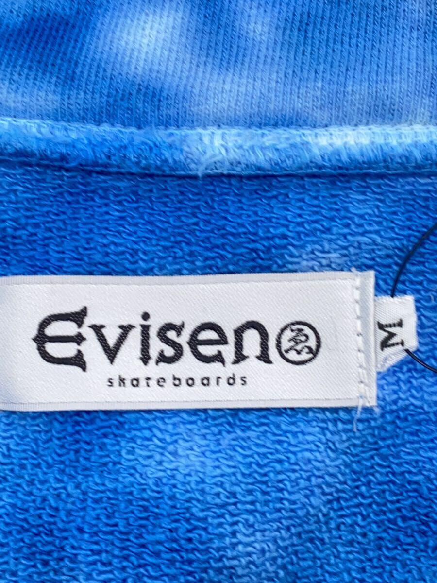 Evisen skateboards◆ハーフジップスウェット/タイダイ/M/コットン/BLU/総柄_画像3