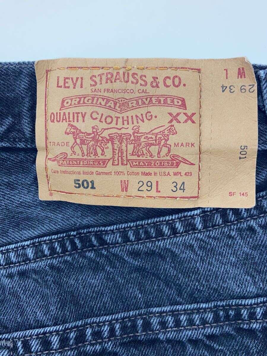 Levi’s◆501/90s/後染/USA製ボトム/29/デニム/BLK/レディースモデル/w29×L34_画像4