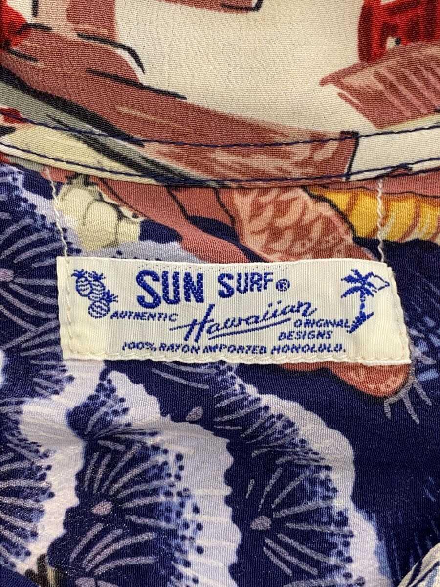 SUN SURF◆アロハシャツ/M/レーヨン/NVY/SS32719の画像3