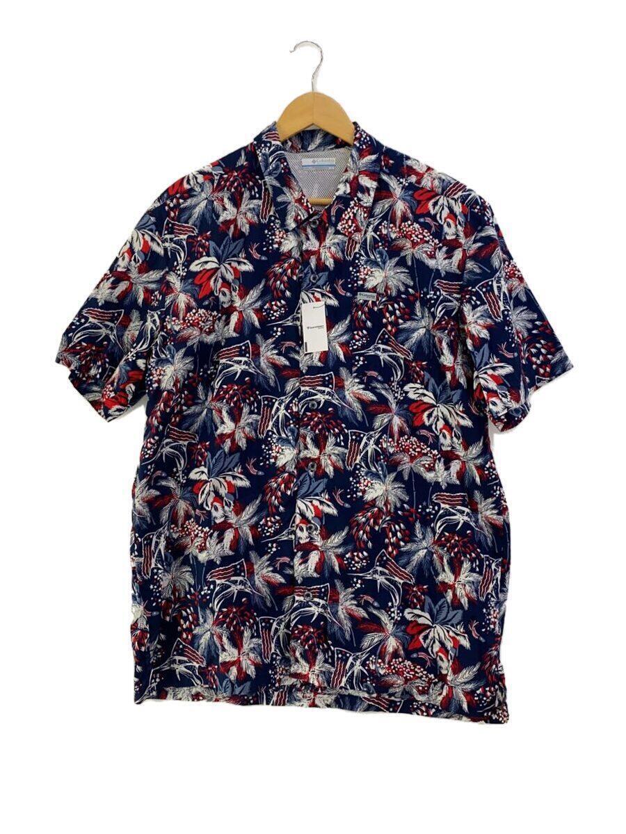 Columbia◆TROLLERS BEST SS SHIRT_トローラーズベストショートスリーブシャツ/M/コットン/NVY/総_画像1