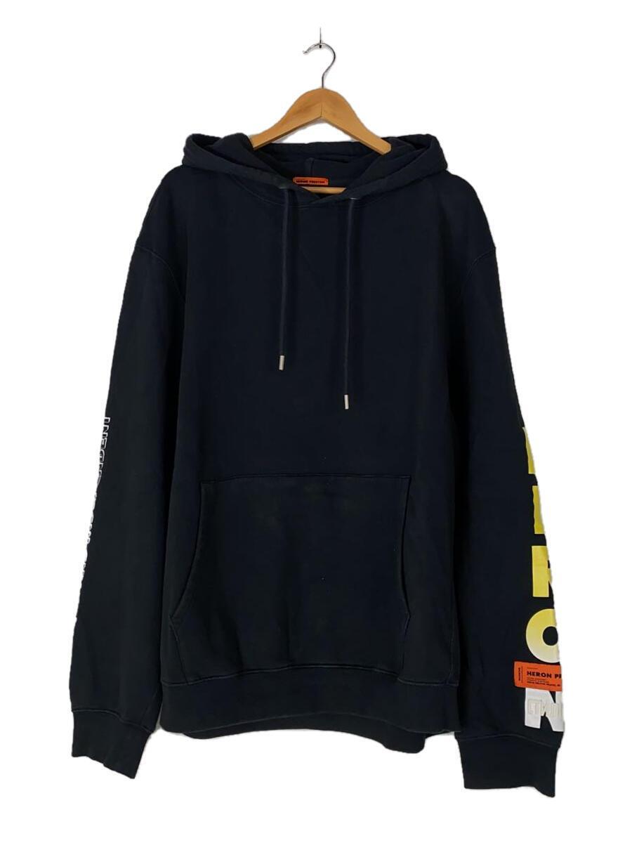 HERON PRESTON◆19AW/HOODIE SKULL/パーカー/L/コットン/ブラック/hmbb004f19808015