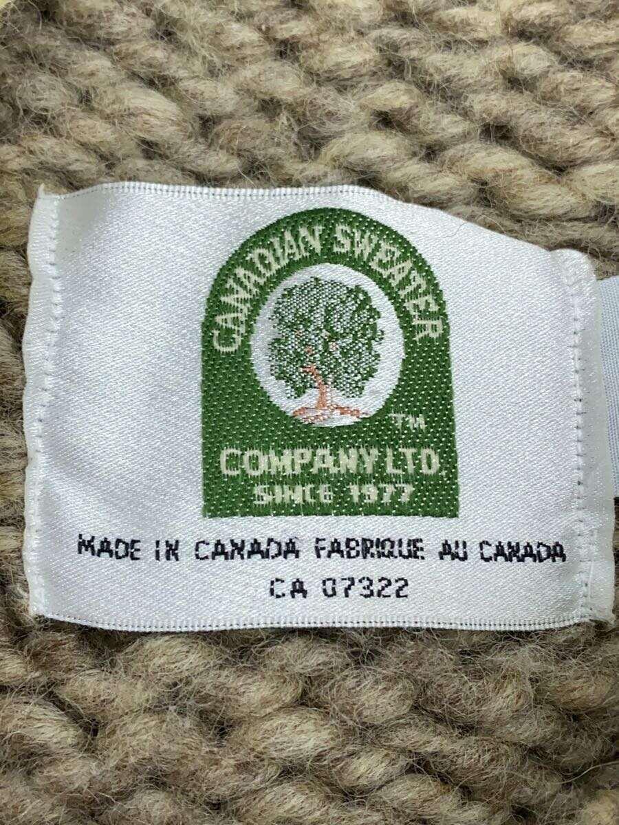 CANADIANSWEATER◆カーディガン(厚手)/-/ウール/BEG_画像3