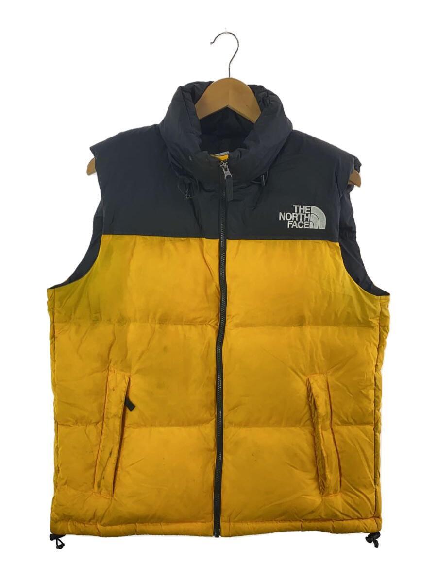 THE NORTH FACE◆NUPTSE VEST_ヌプシベスト/XL/ナイロン/YLW