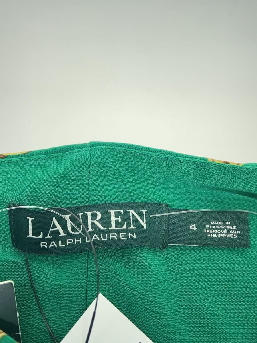 LAUREN RALPH LAUREN◆長袖ワンピース/4/ポリエステル/GRN/総柄_画像3