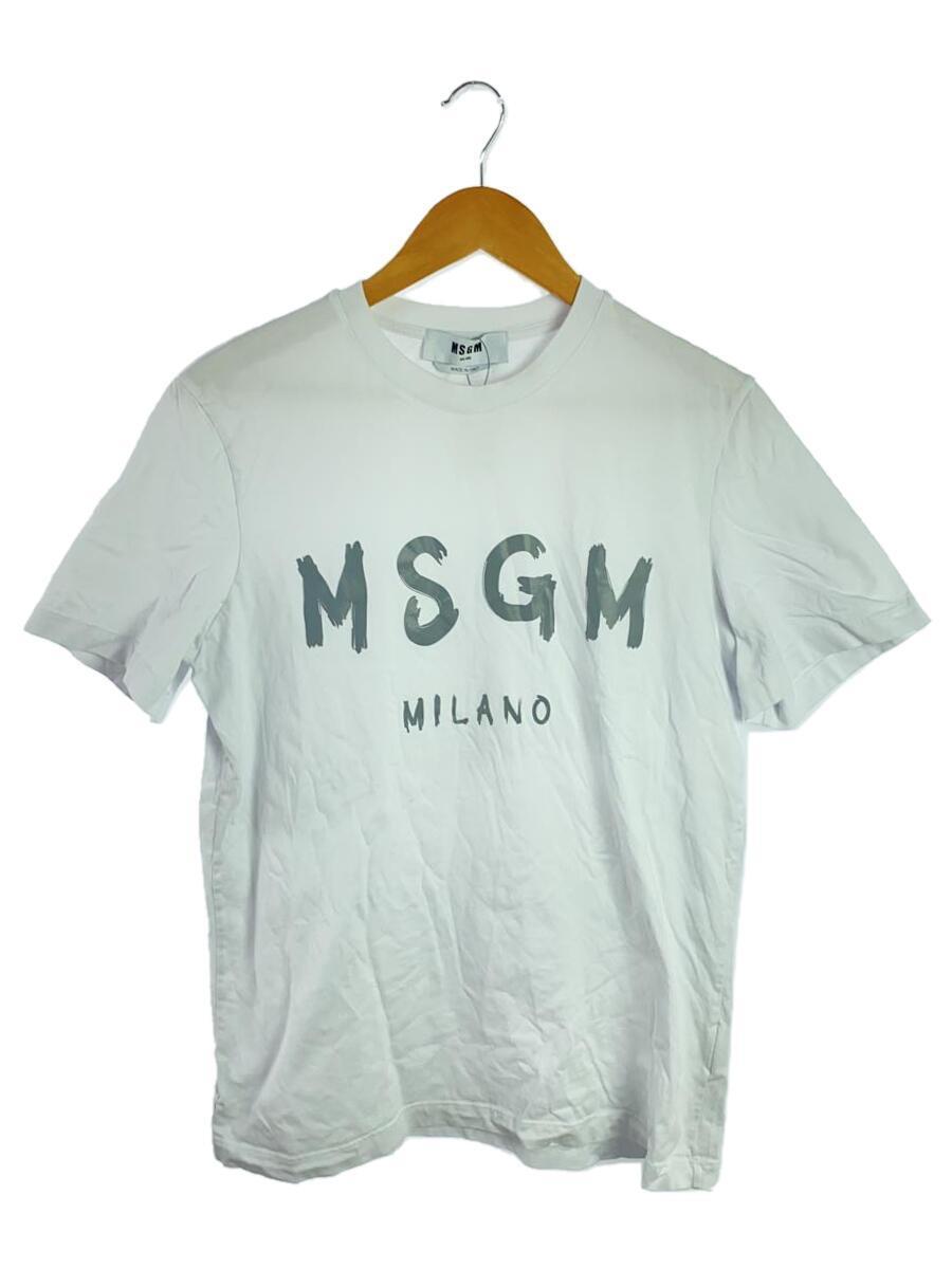 MSGM◆Tシャツ/XS/コットン/WHT/手書きタイプロゴ_画像1