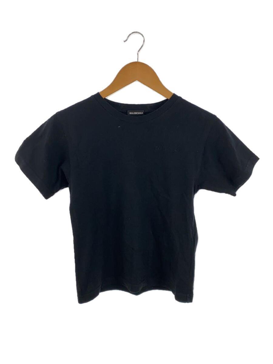 BALENCIAGA◆Tシャツ/US6/コットン/BLK/528617/背面ロゴ_画像1