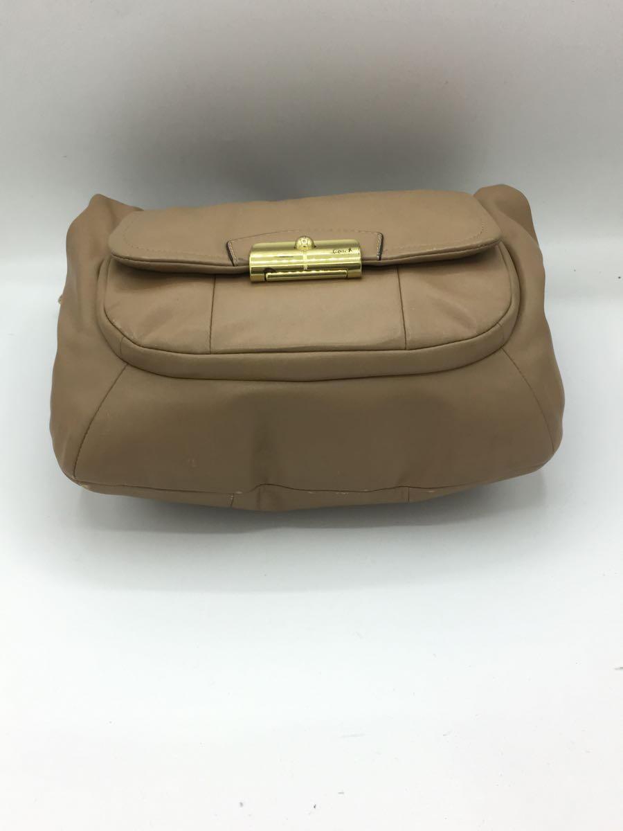 COACH◆ショルダーバッグ_オールレザー/レザー/CRM/無地_画像4