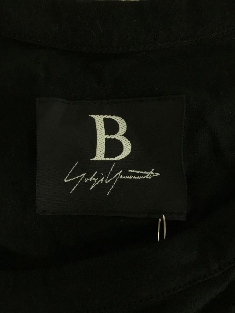 B Yohji Yamamoto◆Tシャツ/2/コットン/BLK/プリント_画像3