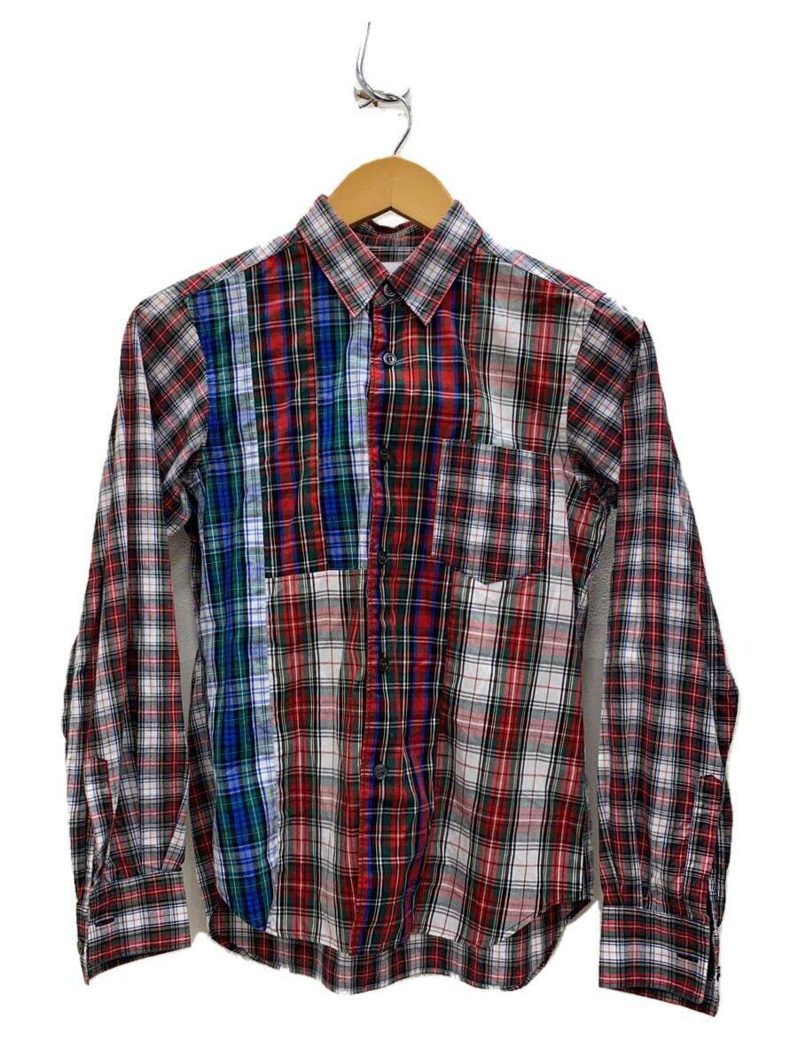 COMME des GARCONS SHIRT◆長袖ブラウス/S/コットン/RED/チェック/20818_画像1