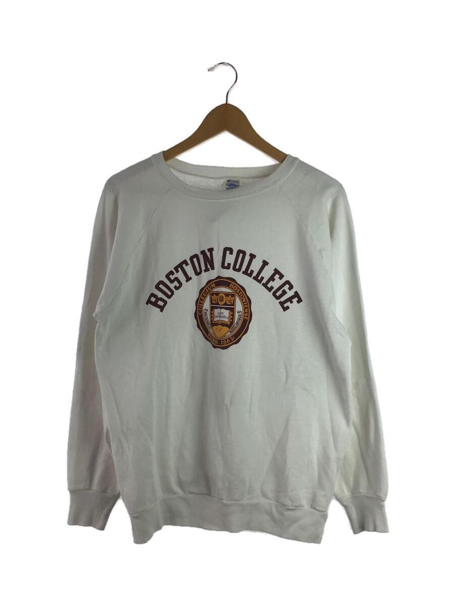 Champion◆BOSTON COLLEGE/80s/スウェット/XXL/コットン/WHT_画像1