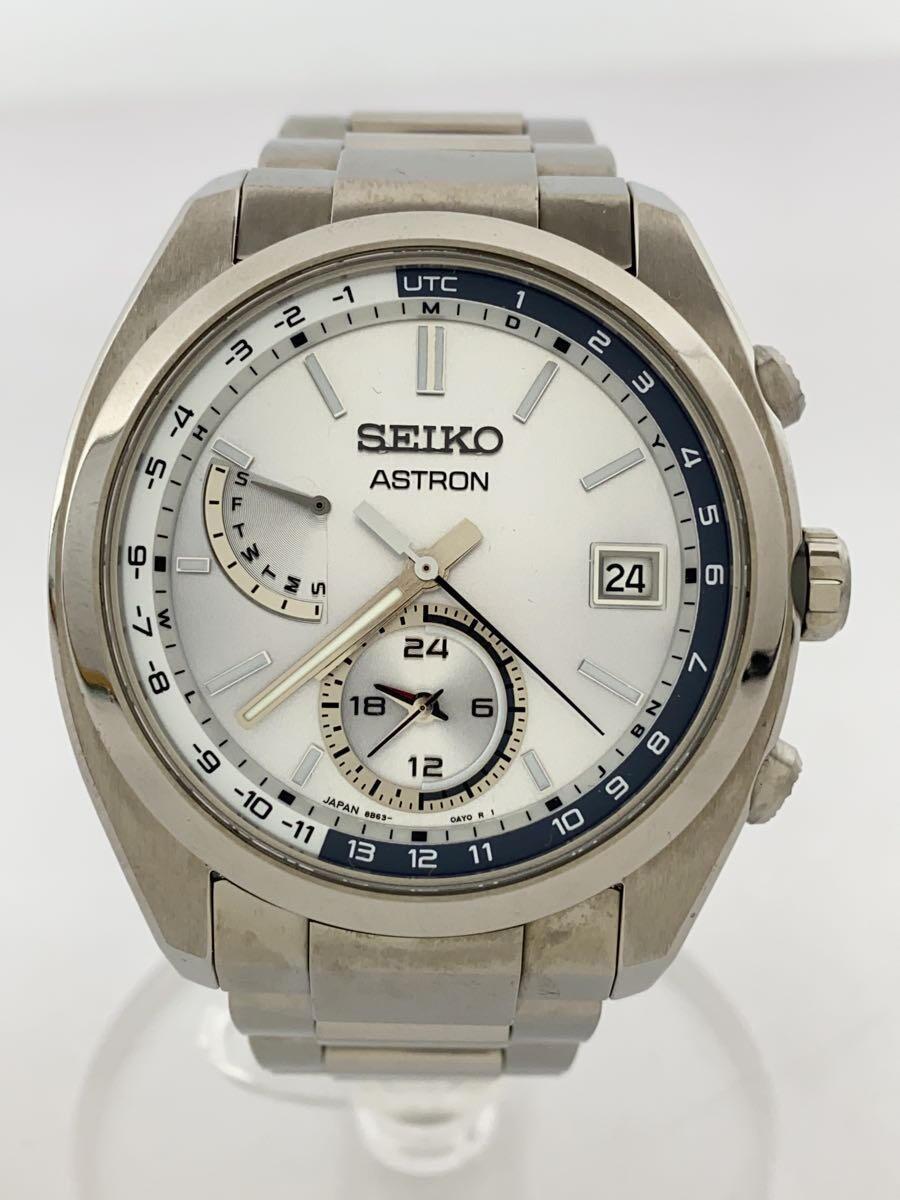 SEIKO◆クォーツ腕時計/アナログ/チタン/SLV/GRY/8B63-0BA0