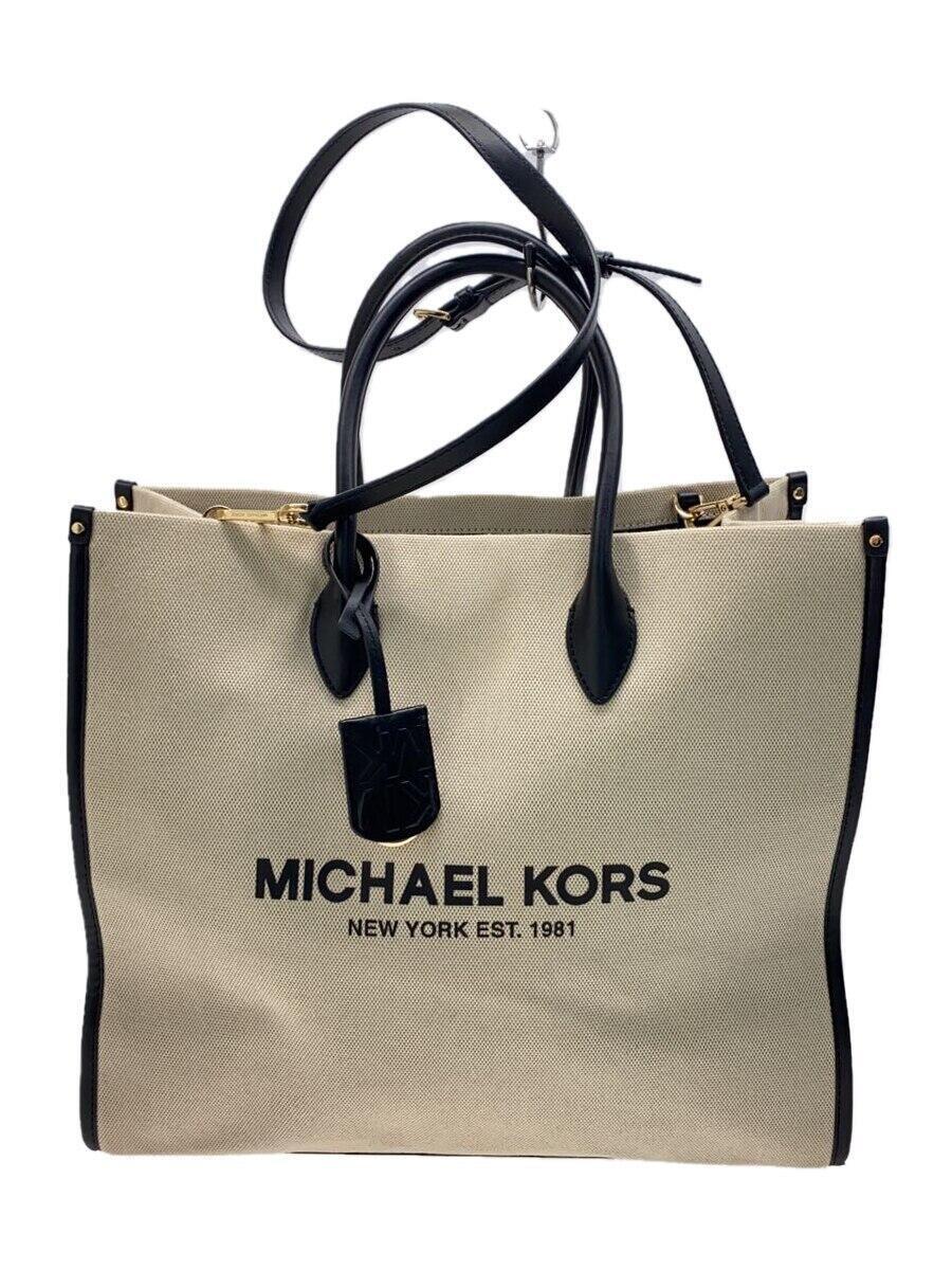 MICHAEL KORS◆裏面白スレ有/MIRELLA NS/2Way/キャンバス/BEG/35S2G7ZT3C_画像1