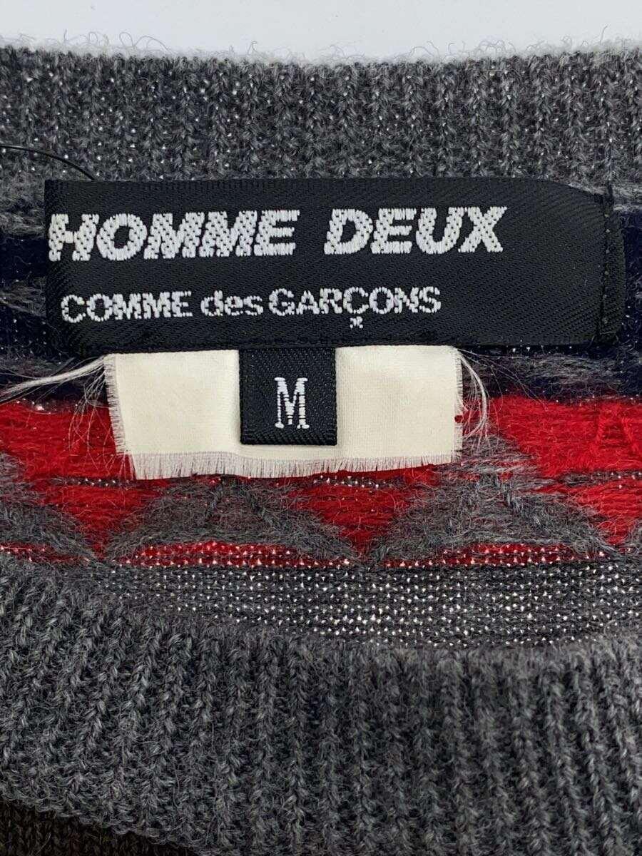 COMME des GARCONS HOMME DEUX◆セーター(薄手)/M/ウール/マルチカラー/総柄/DL-N007_画像3