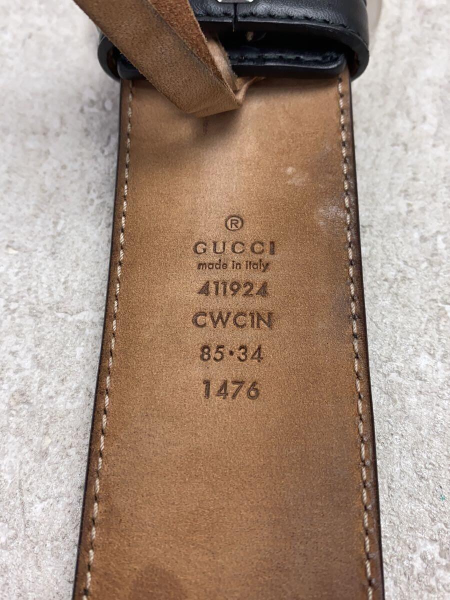 GUCCI◆GGスプリーム/インターロッキングG/ベルト/レザー/ブラック/メンズ/411924_画像3