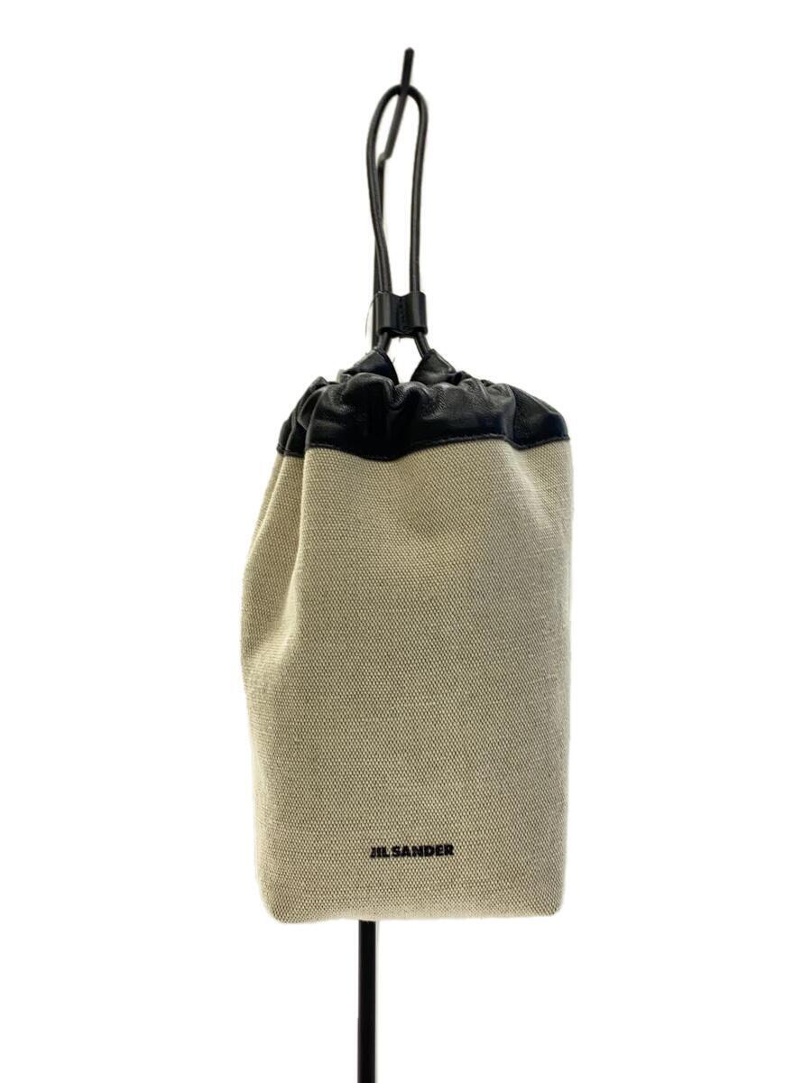 JIL SANDER◆DUMPLING POUCH/コットン/IVO/無地/J07VL0001 P4919