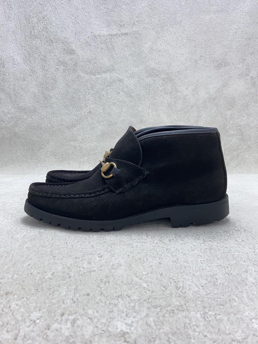 GUCCI◆ブーツ/39.5/BLK/スウェード/0067 114/ホースビット/ハイカット