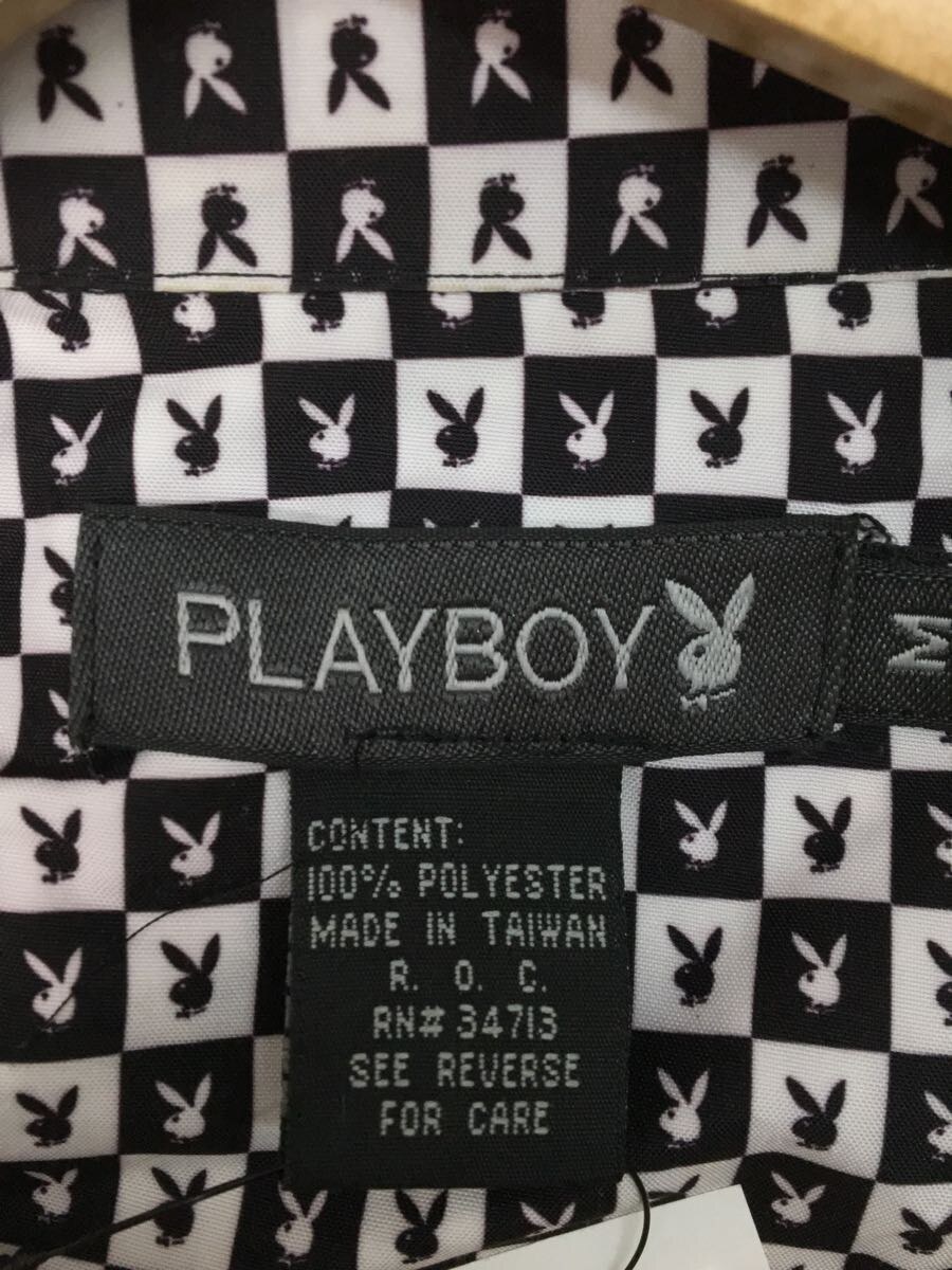 PLAYBOY◆90s/00s/オールド/半袖シャツ/M/ポリエステル/総柄_画像3