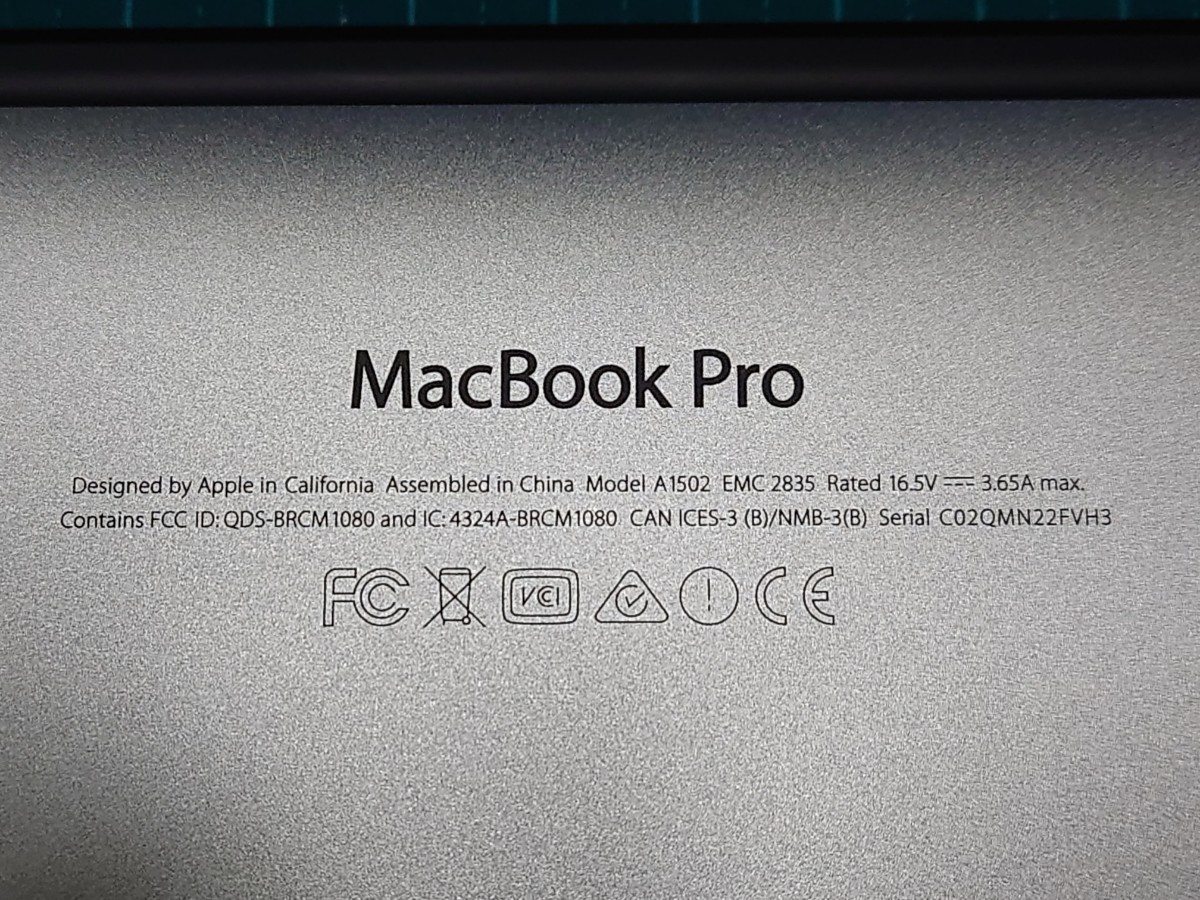 【Apple】MF839J/A　MacBook Pro 13-inc　Retinaディスプレイ　CPU/corei5　MEM/8GB　SSD128GB　動作確認済み_画像4