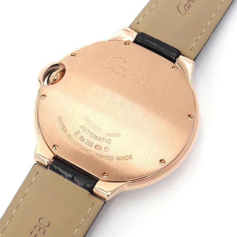 [3 year guarantee ] Cartier men's ba long blue LM WE900851 K18PG diamond sil(ver) bar face self-winding watch wristwatch used free shipping 