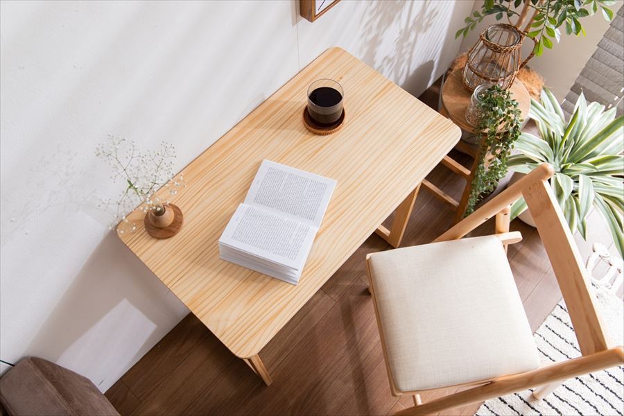 [ free shipping ][ width 70cm]Mer folding desk & chair set natural tree pine material desk chair 