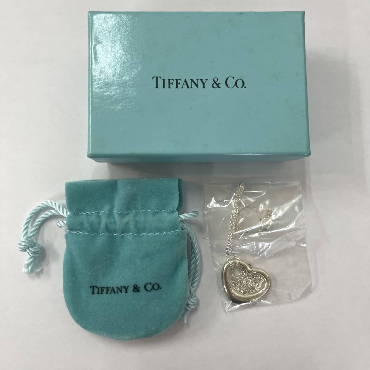 3241 TIFFANY&Co./ Tiffany Open Heart necklace box attaching * storage bag attaching long-term keeping goods 