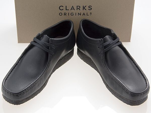 新品/CLARKS ORIGINALS/クラークス オリジナルズ/WALLABEE/LOW/ワラビー/ローカット/BLACK LEATHER/ブラック レザー/黒/26155514/26.5cm_画像1