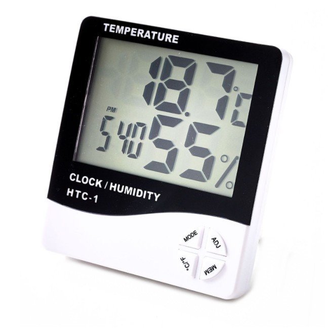 【VAPS_1】デジタル温湿度計 4ボタン 温度計 湿度計 アラーム 時計 目覚まし 日付 カレンダー 多機能 掛け時計 置時計 送込_画像1