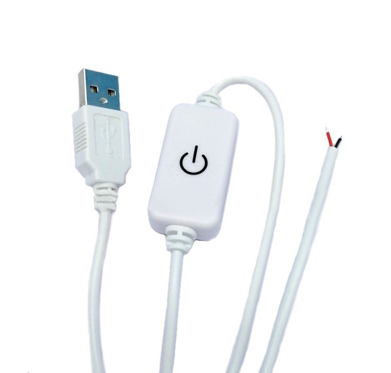 【vaps_4】USB電源ケーブル タッチ調光スイッチ付き USB電源出力 LED照明 USBテーブルランプ ライト USBファン 送込_画像1