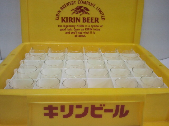 ☆r☆【昭和レトロ・インテリア】KIRIN キリンビール ビアグラス ビアタン 29個 専用ケース付/グラス 宴会 業務用 希少 ディスプレイ☆☆の画像5