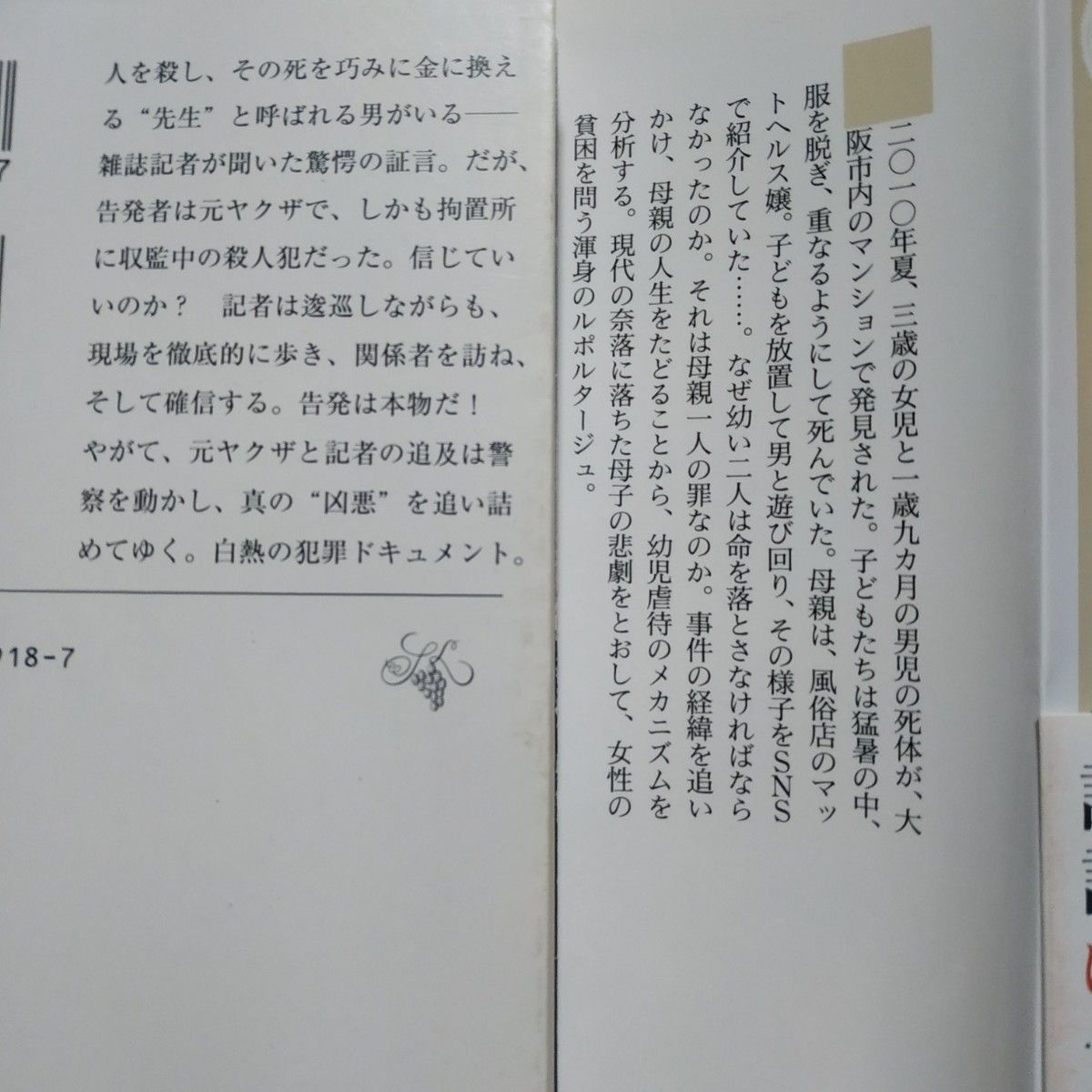 傑作ノンフィクション4冊 でっちあげ福岡殺人教師 心にナイフをしのばせて 殺人犯はそこにいる幼女連続殺人 凶悪-ある死刑囚の告発