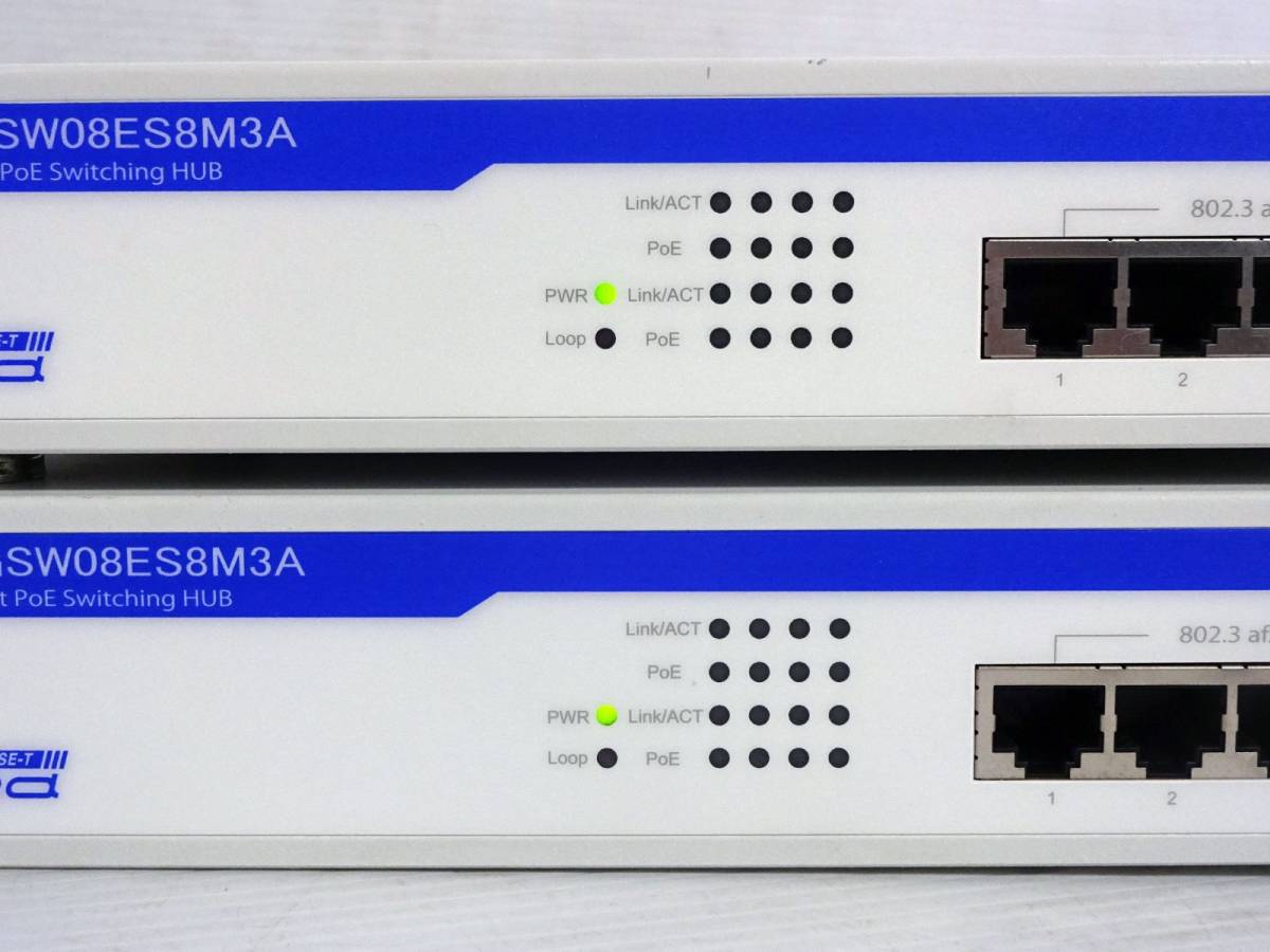 Logitec ロジテック ■ 2台セット 8ポートスイッチングハブ LAN-GSW08ES8M3A PoE給電 ■ ② 管44577の画像2