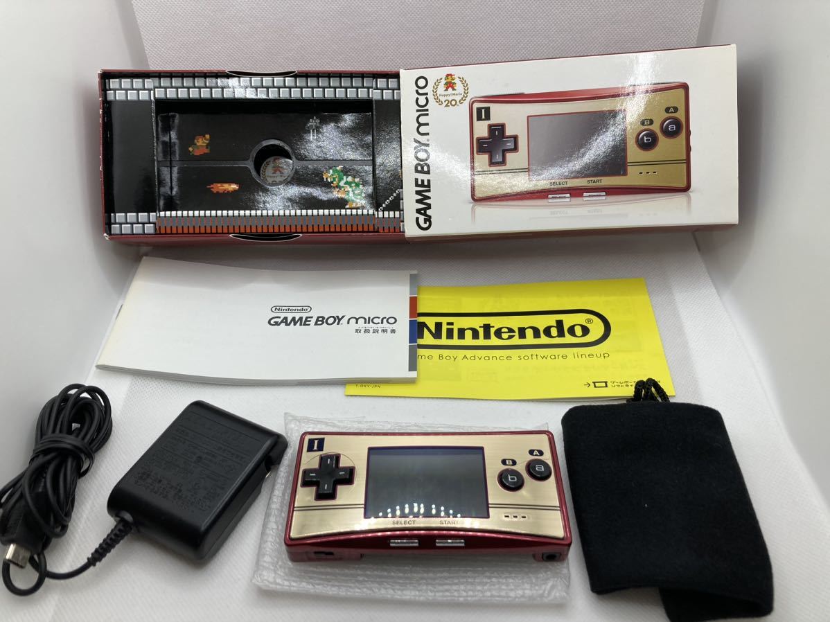 新品電池交換済み　美品　ゲームボーイミクロ　ファミコンカラー　付属品完備　任天堂 Nintendo ニンテンドー　GAME BOY micro