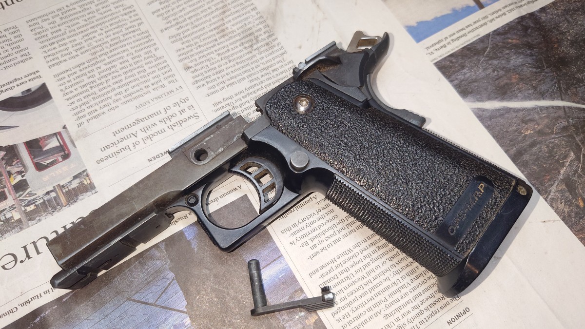 【中古】①東京マルイ ハイキャパ 5.1BK アンダーレイル付きフレーム一式 ガスブロ M1911A1 ガバメント_画像3