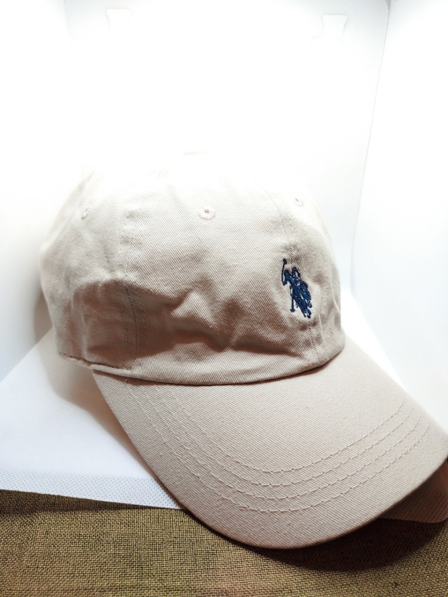 U.S. POLO ASSN 帽子 野球帽 キャップ帽 サイズ57～59cm ベージュ メンズ 6S-5850 【動作確認品】 の画像1