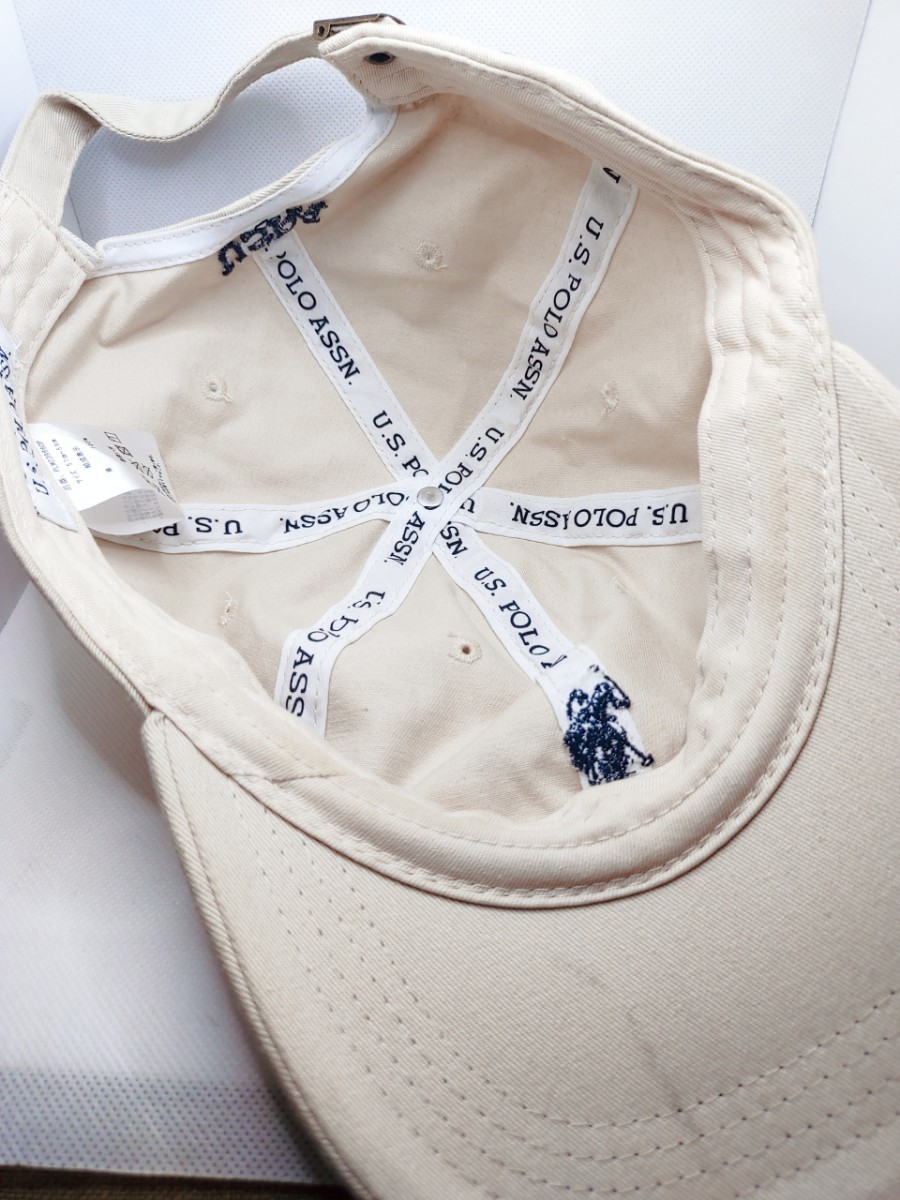 U.S. POLO ASSN 帽子 野球帽 キャップ帽 サイズ57～59cm ベージュ メンズ 6S-5850 【動作確認品】 の画像4