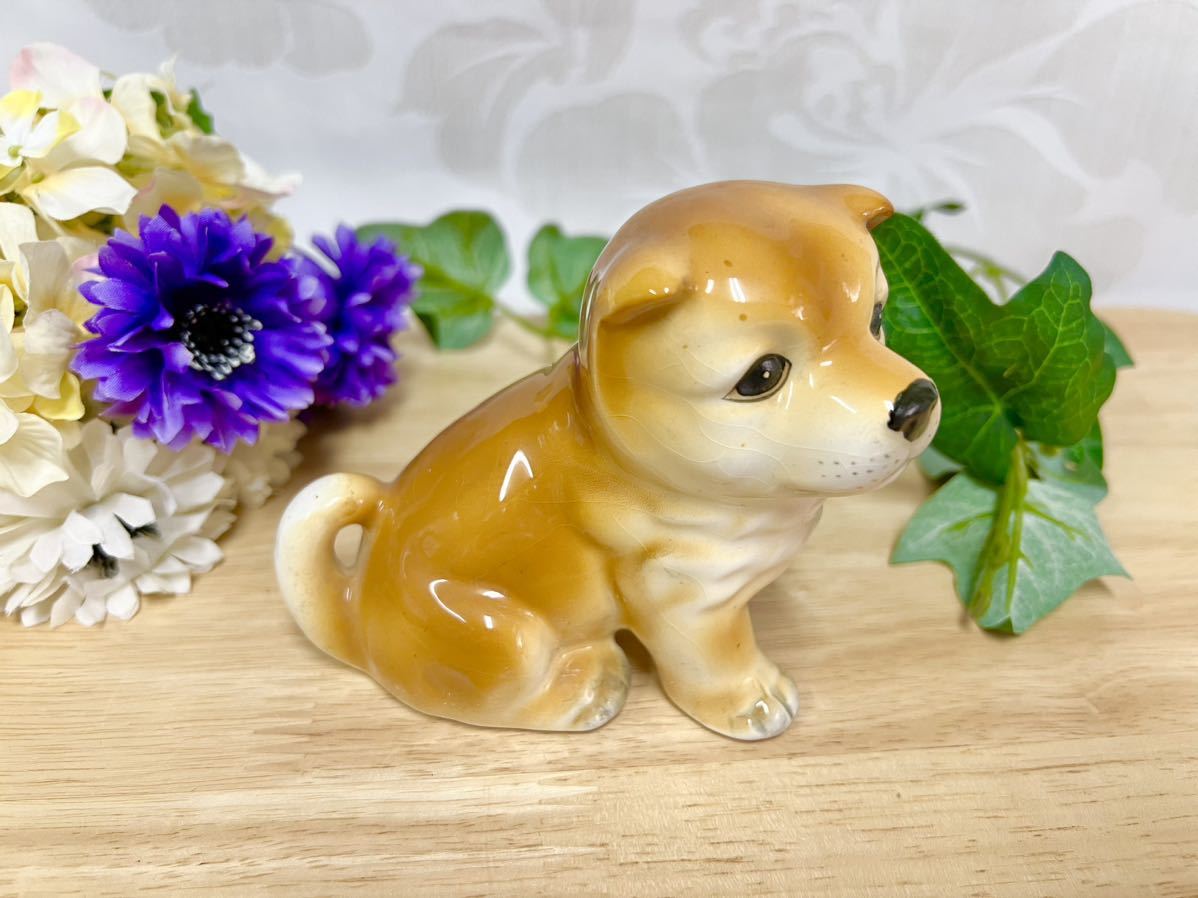 置物 オブジェ KATO KOGEI 加藤工芸 犬 柴犬 陶器製 瀬戸焼き小 アンティーク 飾り _画像3