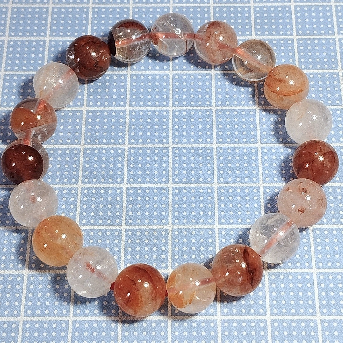 ヒマラヤ レッドマニカラン水晶 ブレスレット マニカラン ヒマラヤ レッドマニカラン水晶 ブレスレット マニカラン
