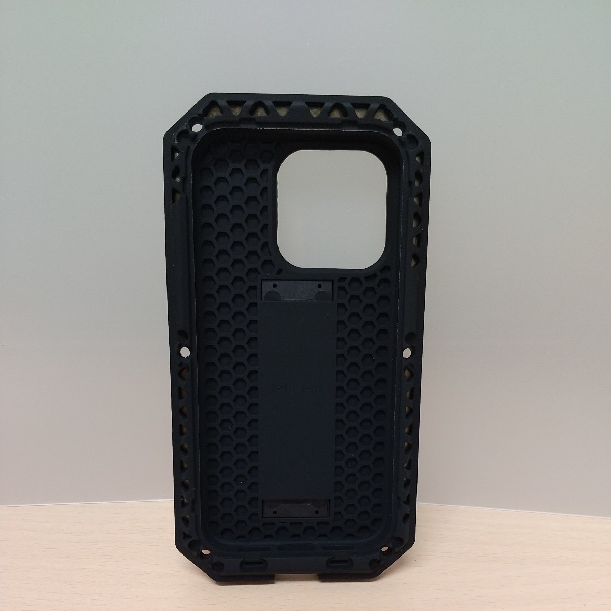 y021924fm 全面 強力保護 iPhone 15 Pro ケース スライド式 カメラカバー 耐衝撃 アルミニウム バンパー 防塵 スタンド機能 シルバー_画像9