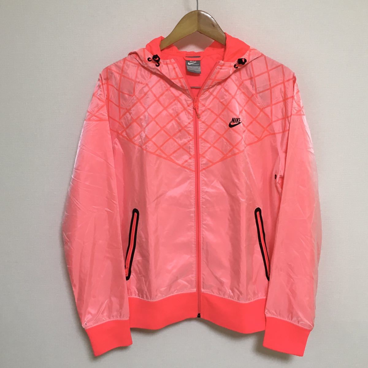極美品】NIKE ナイキ ナイロンジャケット メンズ L 蛍光ピンク 極美品】NIKE ナイキ ナイロンジャケット メンズ L 蛍光ピンク
