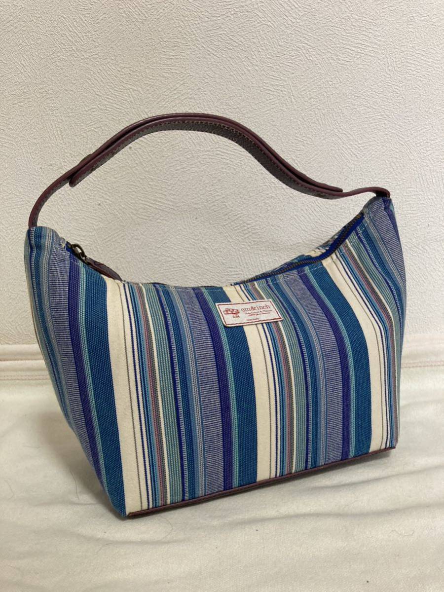 [ super-discount ] last Special break up cm&inch centimeter and -inch canvas handbag blue stripe pretty stylish super-discount!